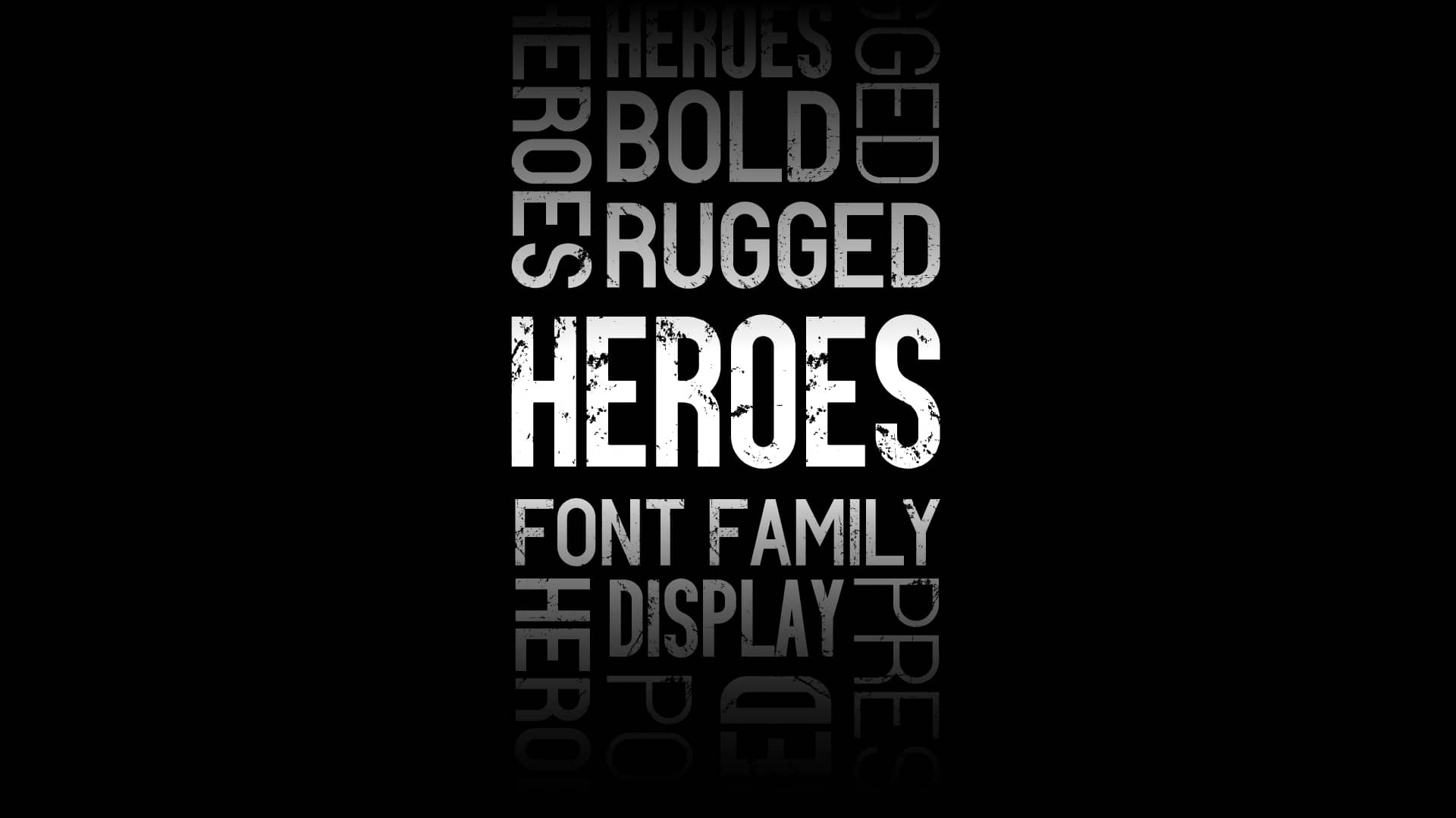 Type specimen: Heroes font family