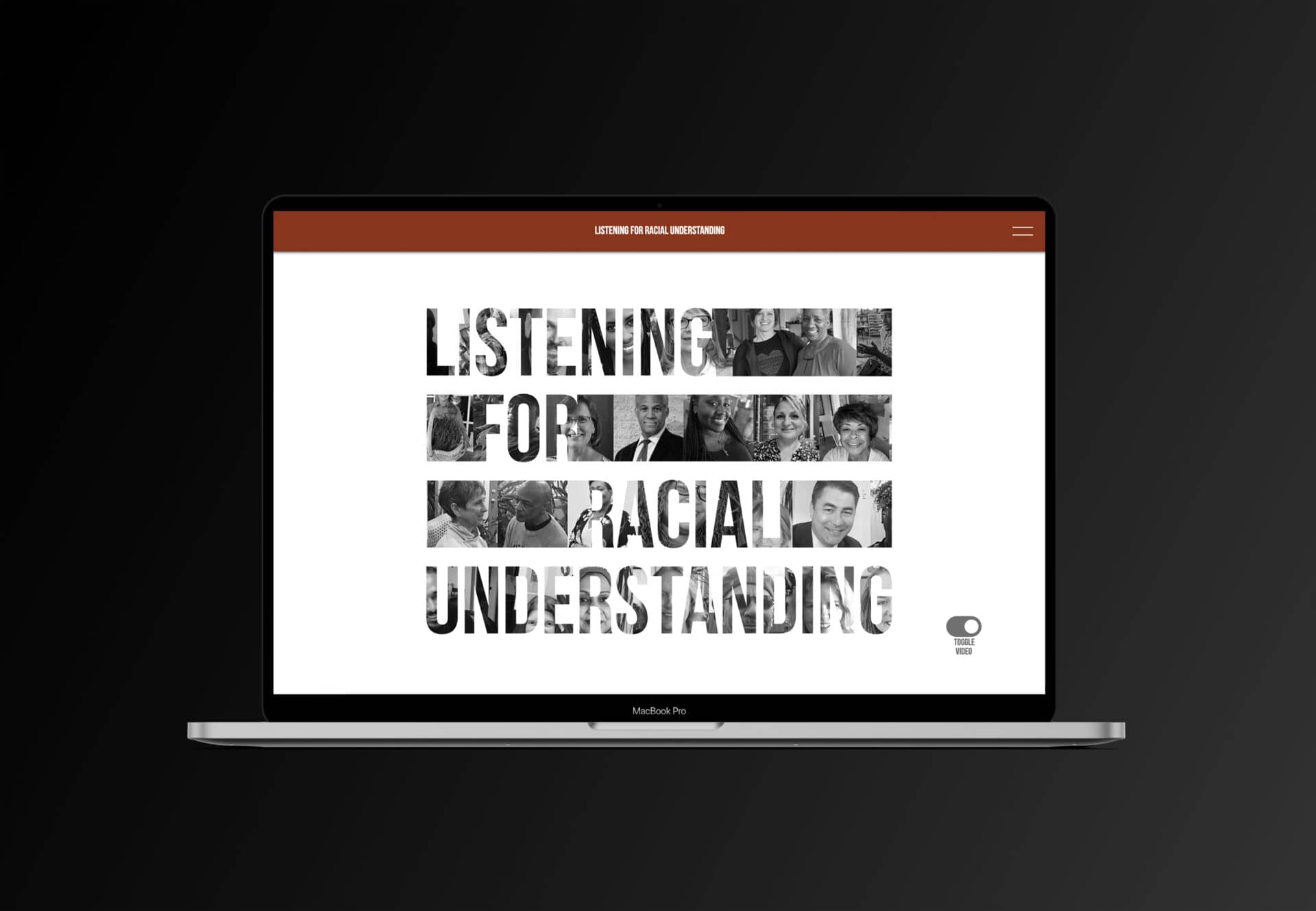 Listening For Racial Understanding website shown on a Macbook