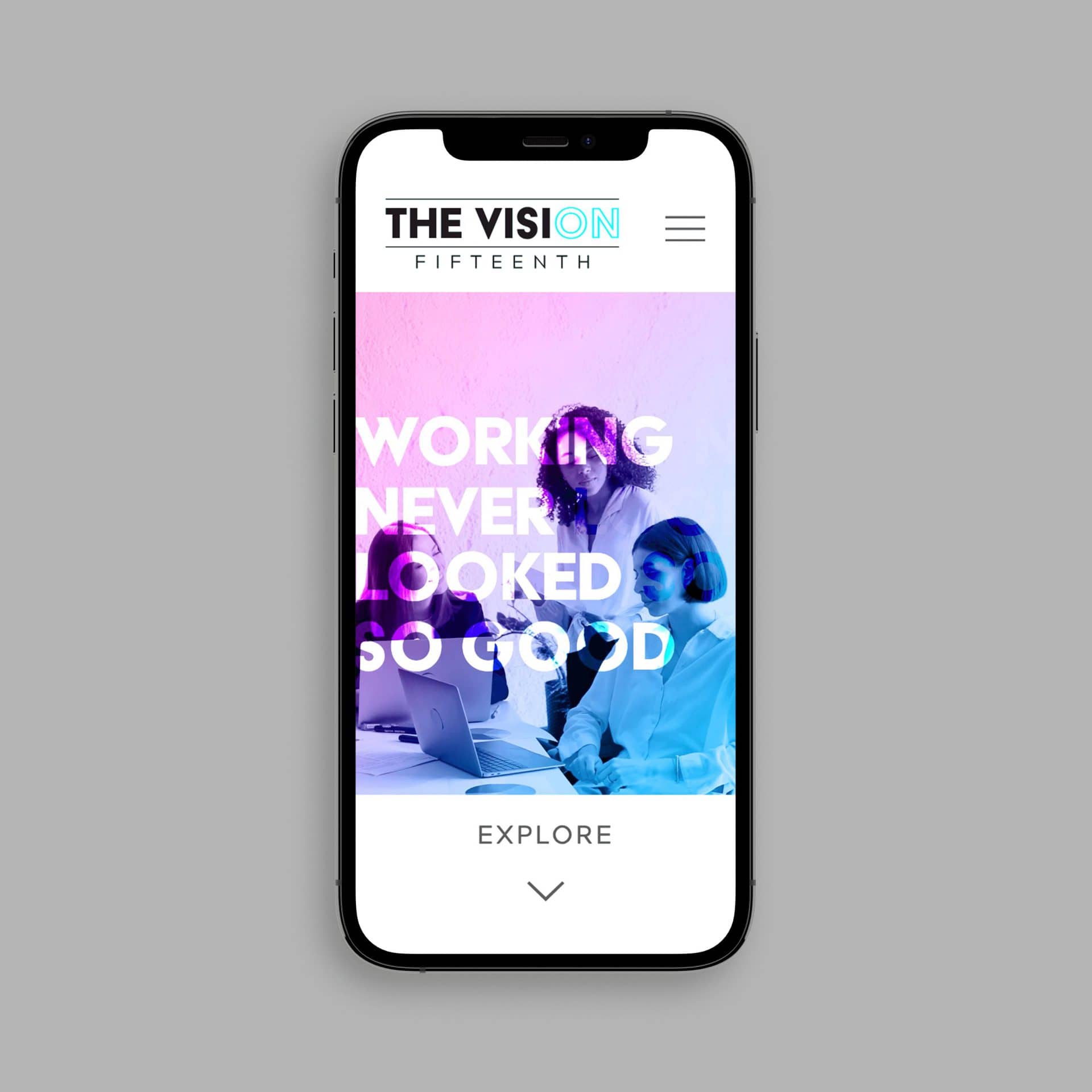 the vision on fifteenth webpage displayed on a smartphone