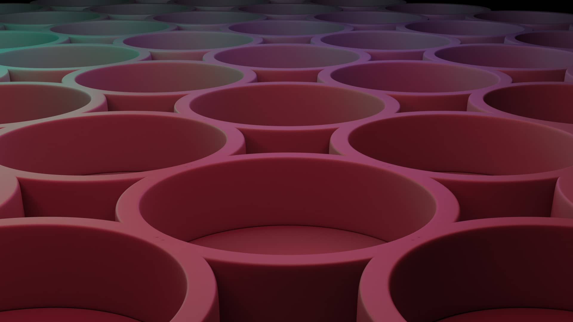 Abstract 3D Circles in Green to Red Gradient