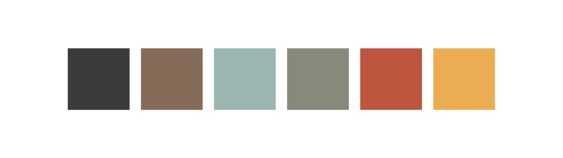Color Palette: black, brown, light blue, green, orange, yellow